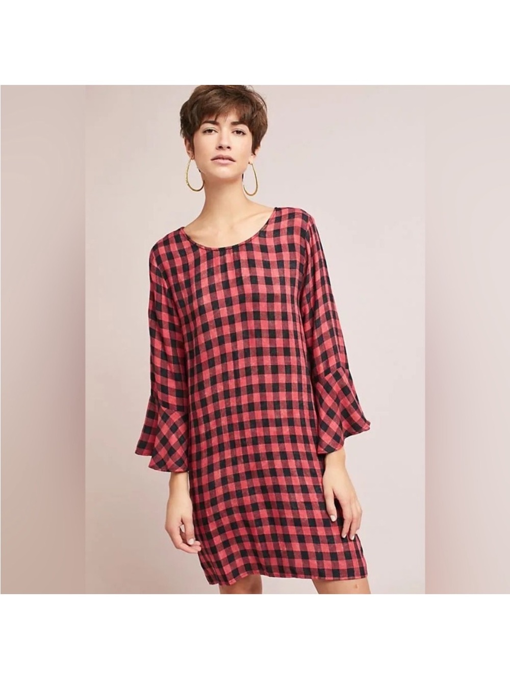 Cloth & Stone Buffalo Check Mini Dress
